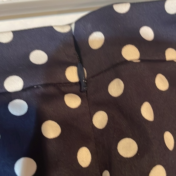 j.crew Polka Dot mini skirt in navy & white | size 4 - Picture 4 of 9